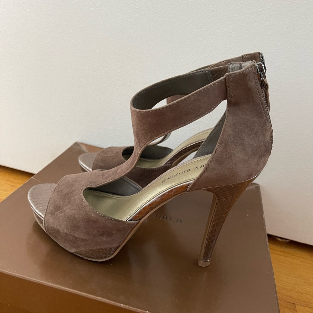 Taupe platform heels
